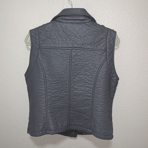 Blanc Noir Women’s Faux Leather Vest Size XL Gray - Picture 3 of 5